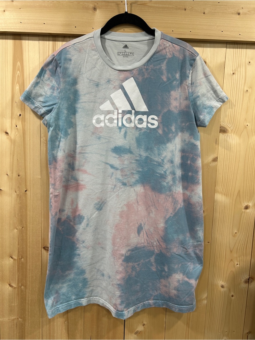 Adidas Pastel Tie-Dye Short Sleeve T-Shirt Dress - Size L Soft Girl Y2K Street